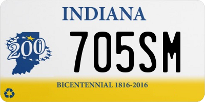 IN license plate 705SM