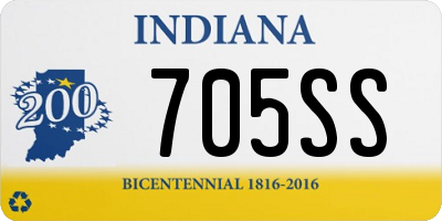 IN license plate 705SS