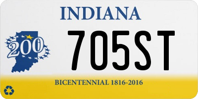 IN license plate 705ST