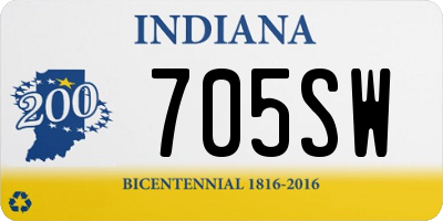 IN license plate 705SW