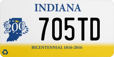 IN license plate 705TD