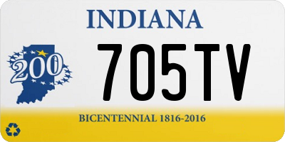 IN license plate 705TV