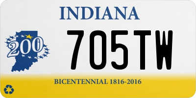 IN license plate 705TW