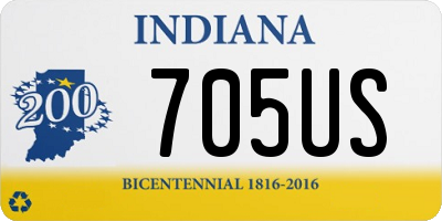 IN license plate 705US