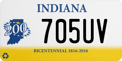 IN license plate 705UV