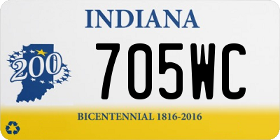 IN license plate 705WC