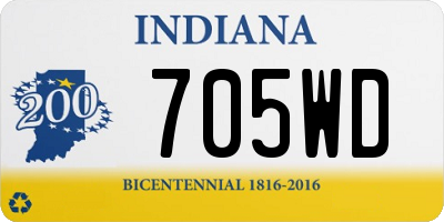 IN license plate 705WD