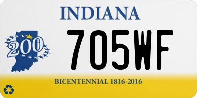 IN license plate 705WF