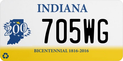 IN license plate 705WG