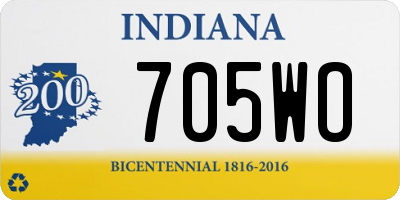 IN license plate 705WO