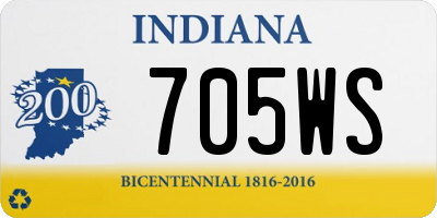 IN license plate 705WS