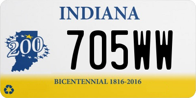 IN license plate 705WW