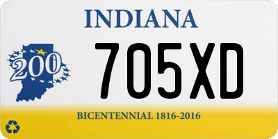 IN license plate 705XD