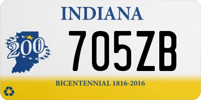 IN license plate 705ZB