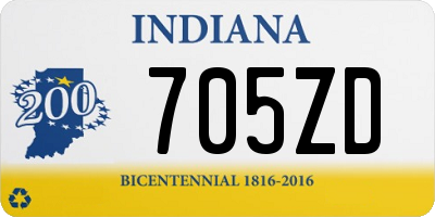 IN license plate 705ZD