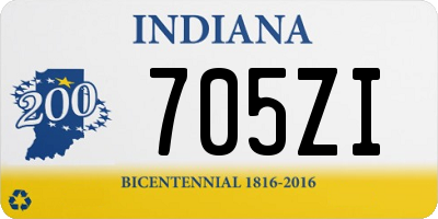 IN license plate 705ZI