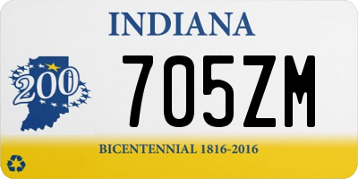 IN license plate 705ZM