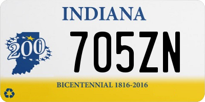 IN license plate 705ZN
