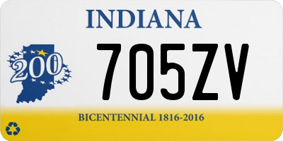 IN license plate 705ZV