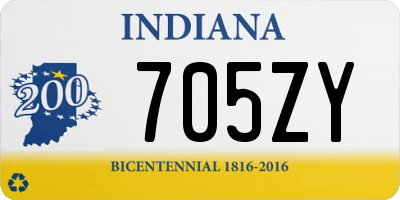 IN license plate 705ZY