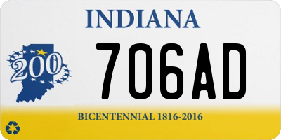 IN license plate 706AD