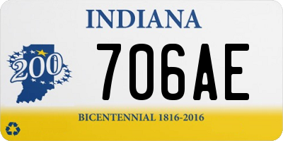 IN license plate 706AE