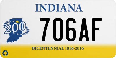 IN license plate 706AF