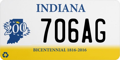 IN license plate 706AG