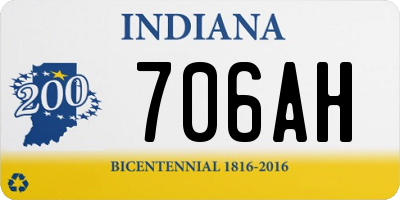 IN license plate 706AH