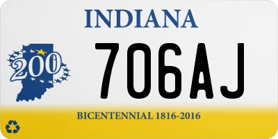 IN license plate 706AJ