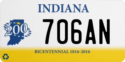 IN license plate 706AN