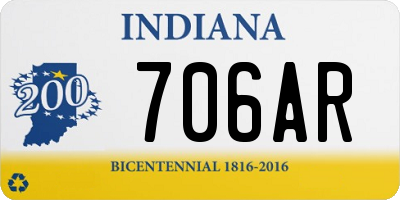 IN license plate 706AR