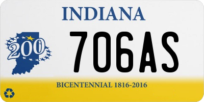 IN license plate 706AS