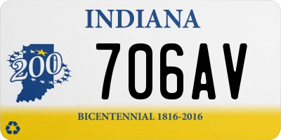 IN license plate 706AV