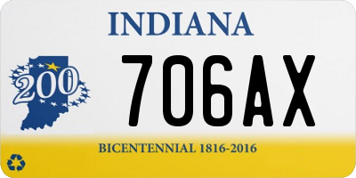IN license plate 706AX