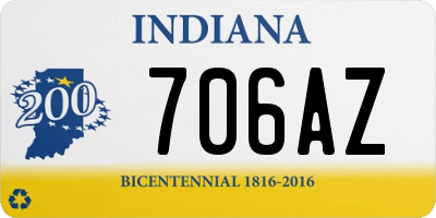 IN license plate 706AZ