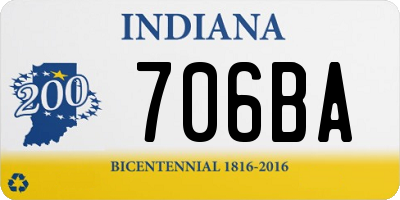 IN license plate 706BA