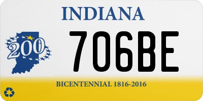 IN license plate 706BE