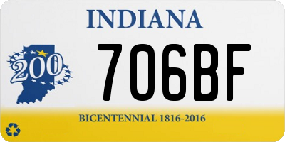 IN license plate 706BF