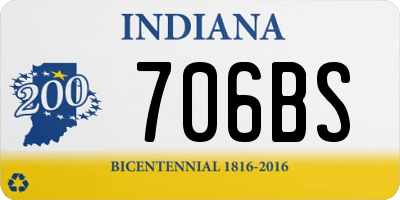 IN license plate 706BS