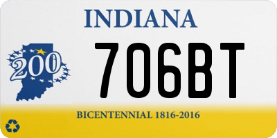 IN license plate 706BT