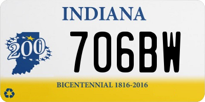 IN license plate 706BW