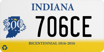 IN license plate 706CE