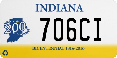 IN license plate 706CI