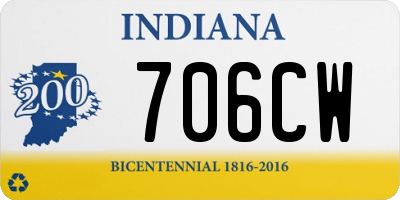 IN license plate 706CW