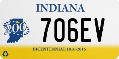 IN license plate 706EV