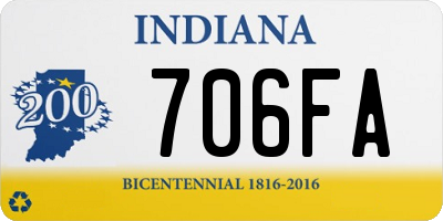 IN license plate 706FA