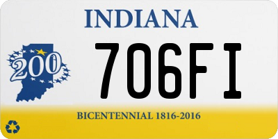 IN license plate 706FI