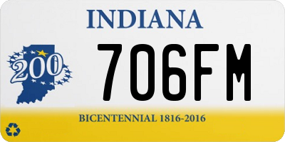 IN license plate 706FM