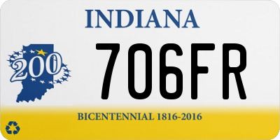 IN license plate 706FR